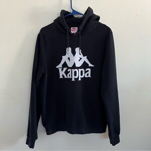 Kappa Omini Unisex Hoodie Long Sleeve Pullover Sweatshirt Black Size Medium